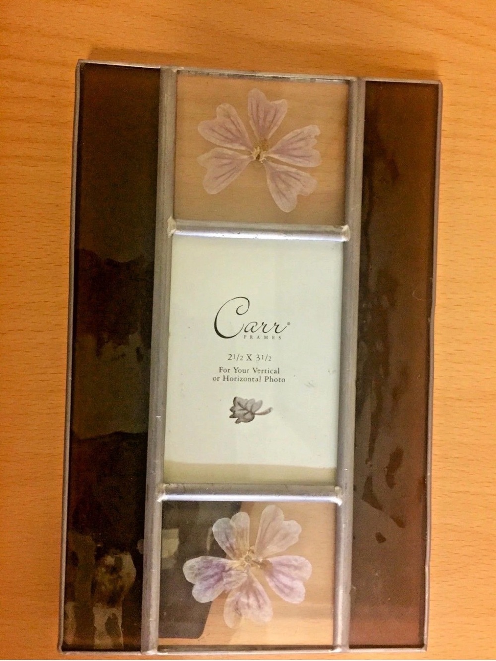 Stained Glass Photo frame Pressed Flower 3.5" x 2.5" pic
